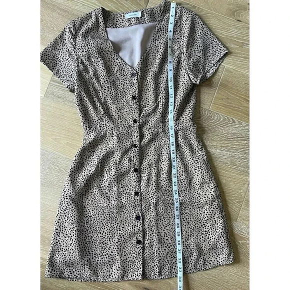 Mod Ref Cheetah Black & Brown Animal Print w/ lining A-line dress Size S Small - Picture 7 of 13